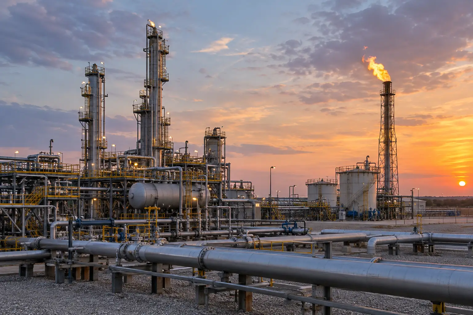 Petrochemical Plant at Sunset.webp