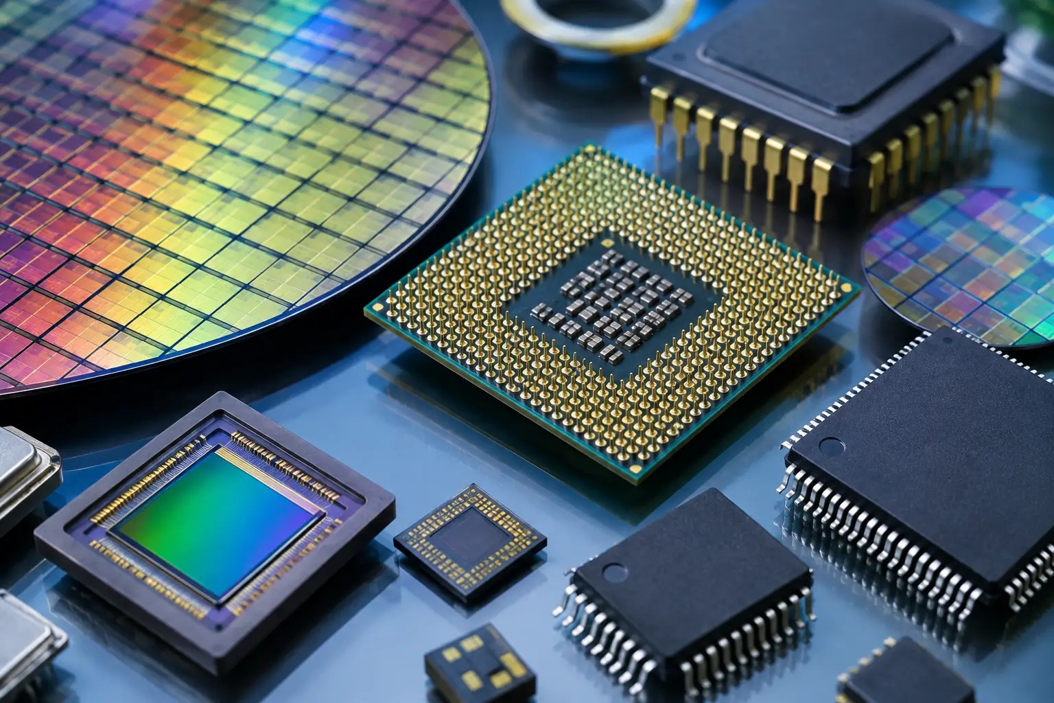 Iridescent Semiconductor Chip Assembly.webp